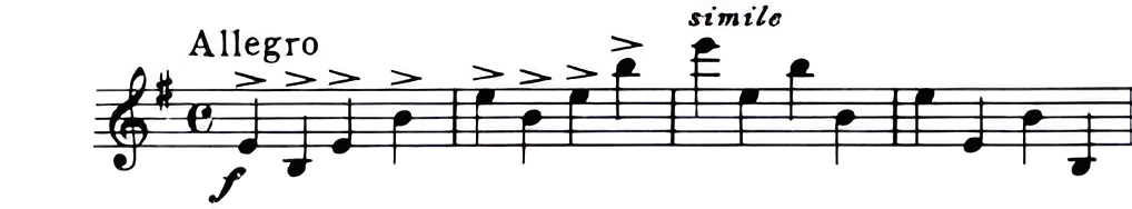 Martelé — urgent, accented strokes pull a faster vibrato from the hand.